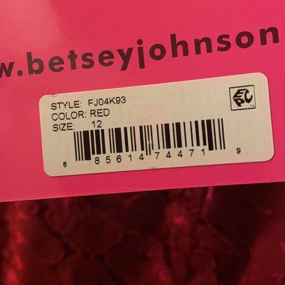 Betsey Johnson Red Floral Lace Bodycon Dress Size 12 NWT - Picture 9 of 10